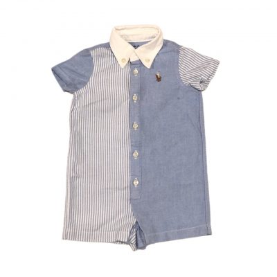 ROMPER SOCIAL LISTRADO RALPH LAUREN TAM 3 M