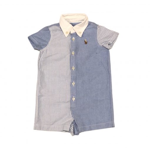 ROMPER SOCIAL LISTRADO RALPH LAUREN TAM 3 M