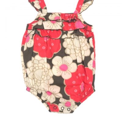 ROMPER TECIDO FLORAL BEGE CARTERS TAM 6 M