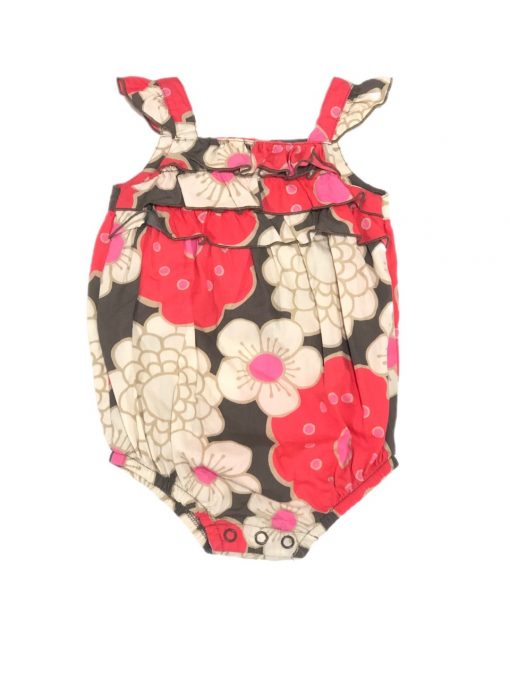 ROMPER TECIDO FLORAL BEGE CARTERS TAM 6 M