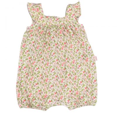 ROMPER FLORAL/CHAPEU VERDE GAP TAM 6/9M