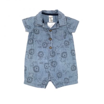 ROMPER LEÃO OXFORD CARTERS TAM 3 M