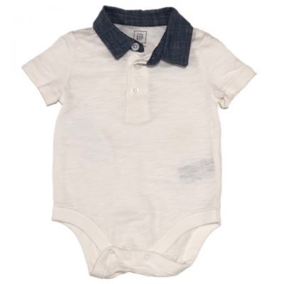 BODY POLO BRANCO GAP TAM 3/6 M