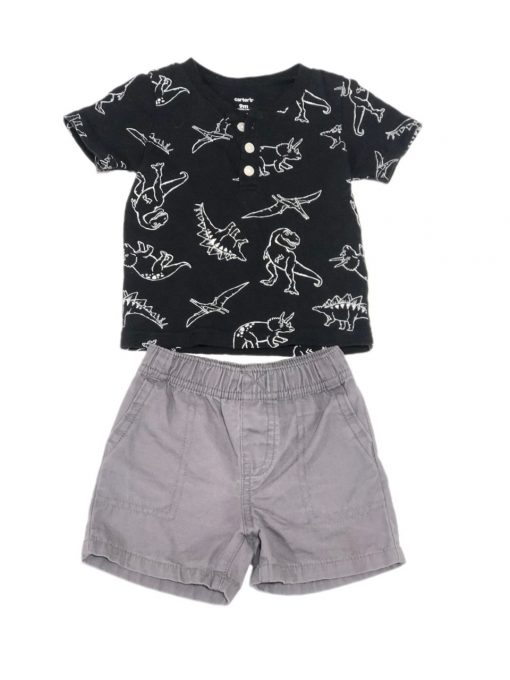 CONJ. SHORT CZ/CAMISETA PRETO CARTERS TAM 9 M - Image 2