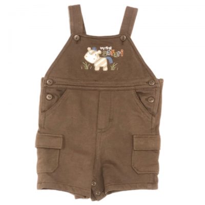 JARDINEIRA FIRST SAFARI MARROM BABY Q TAM 6/9 M