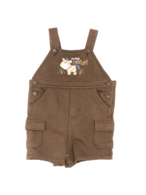 JARDINEIRA FIRST SAFARI MARROM BABY Q TAM 6/9 M