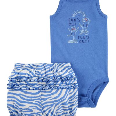 CONJ BODY SUNS OUT/SH AZUL CARTERS TAM 24M